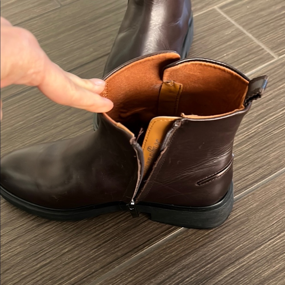 Franco Sarto Brown Leather Ankle Chelsea Boots, sz 8.5 - Picture 8 of 9